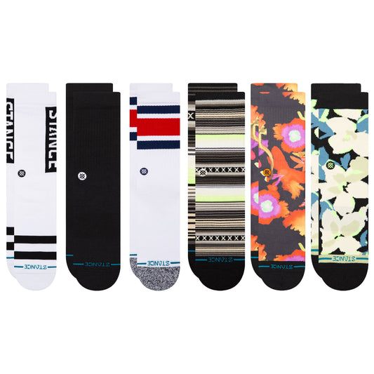 Stance LIFESTYLE CREW SOCK 6 PACK Black / Green / White / Blue