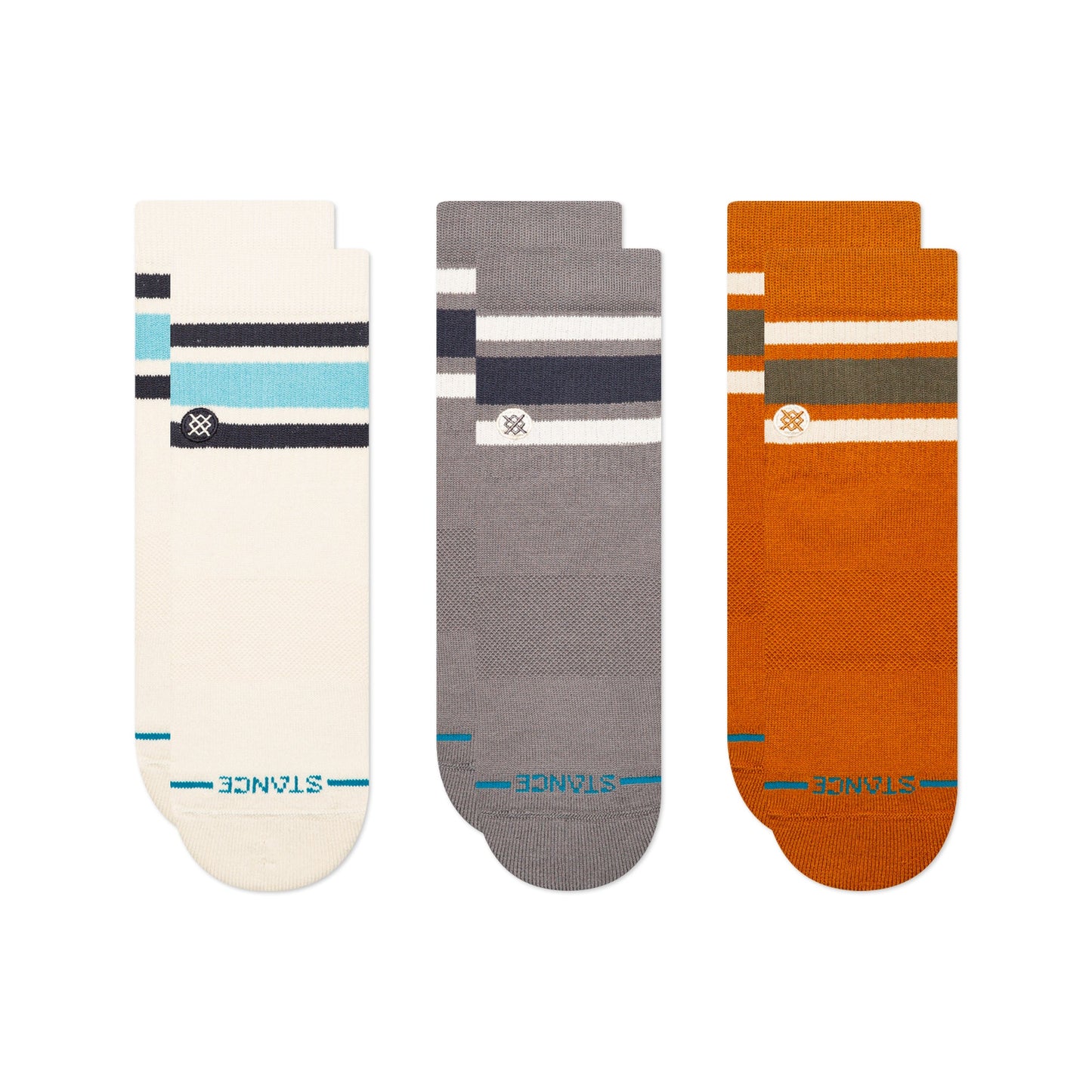 Boyd Quarter Sock 3 Pack Ivory
