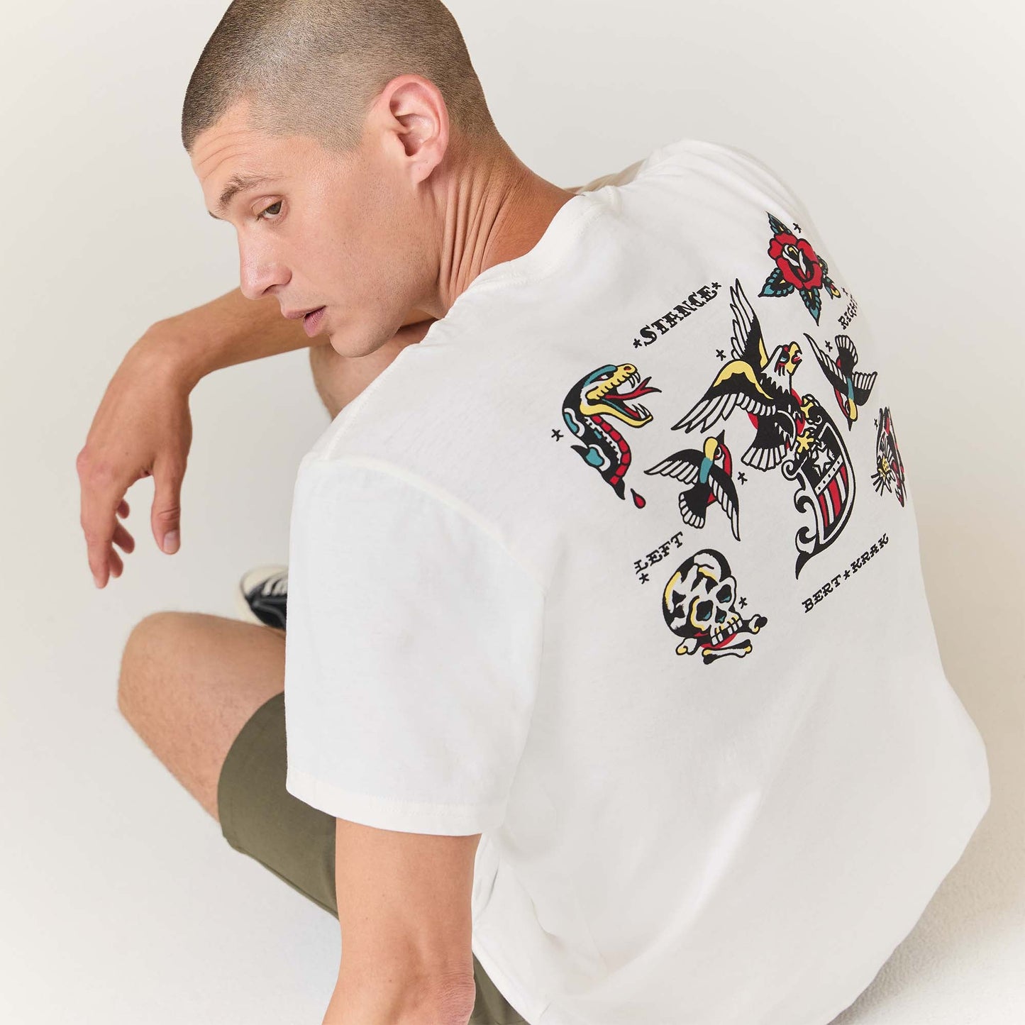 Stance Bert Krak Flash T-Shirt Canvas |model