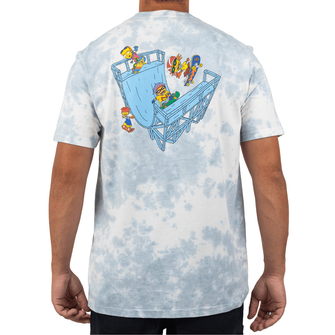 Stance Rocket Power T-Shirt Blue Dye |model