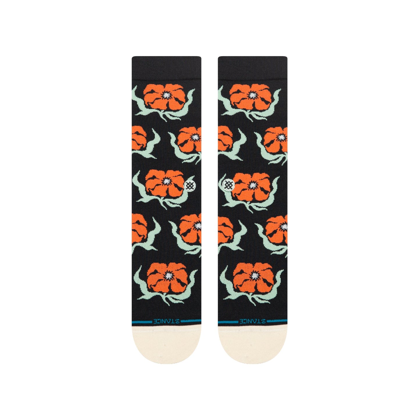 Broadcast Floral Crew Sock Black
