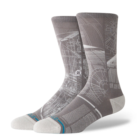 Stance Death Star Wars Crew Sock Grey