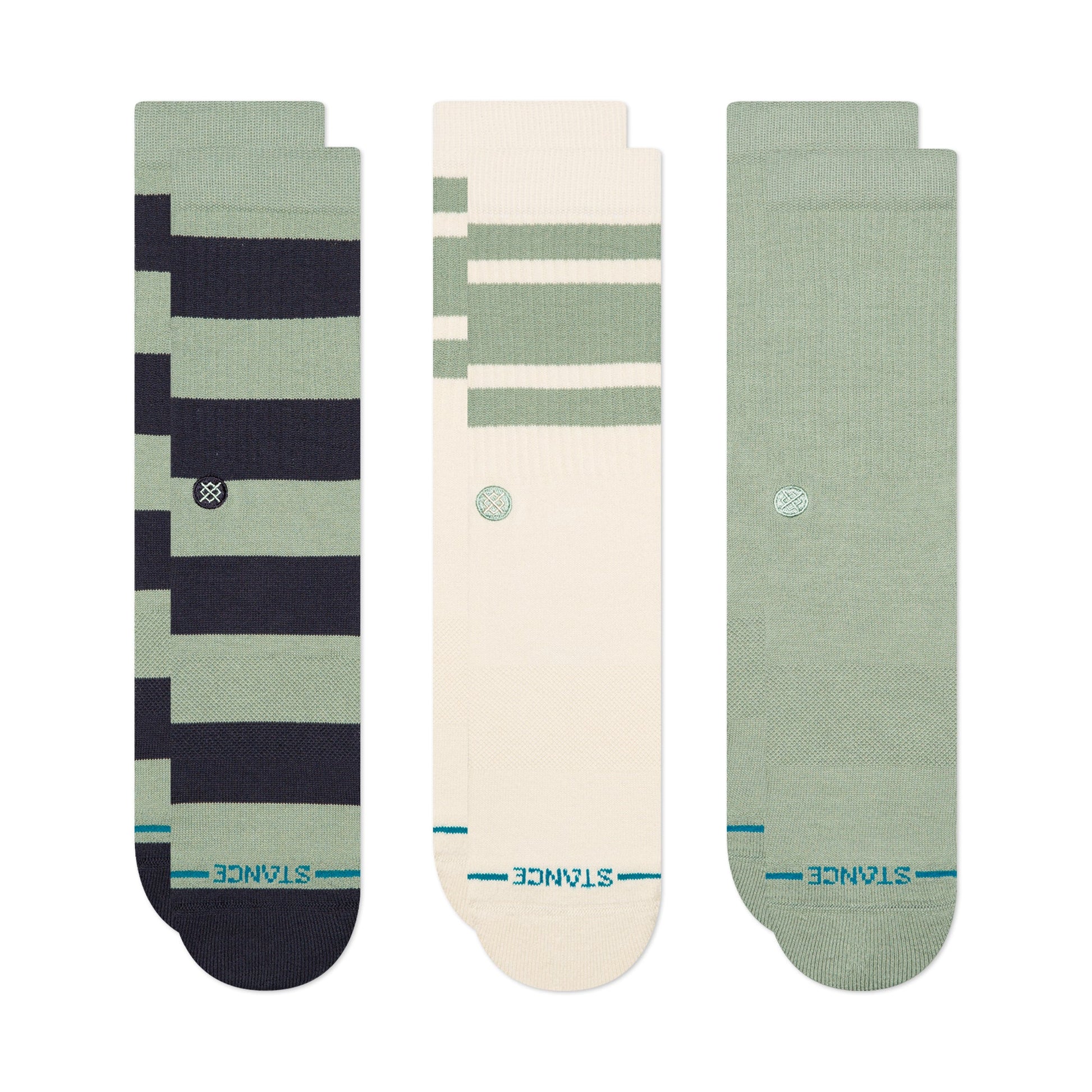 Stance Townie Crew Sock 3 Pack Sea Green