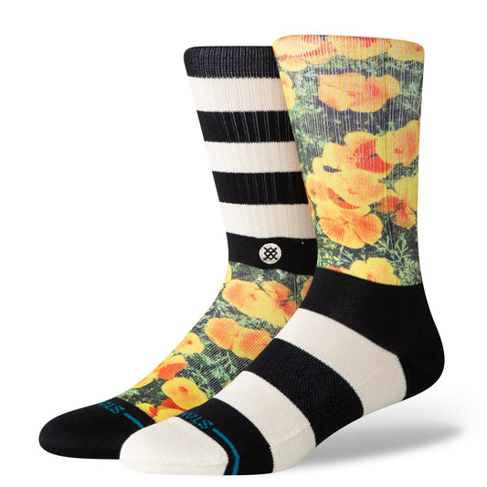 Stance Very Poppin Crew Sock Black White