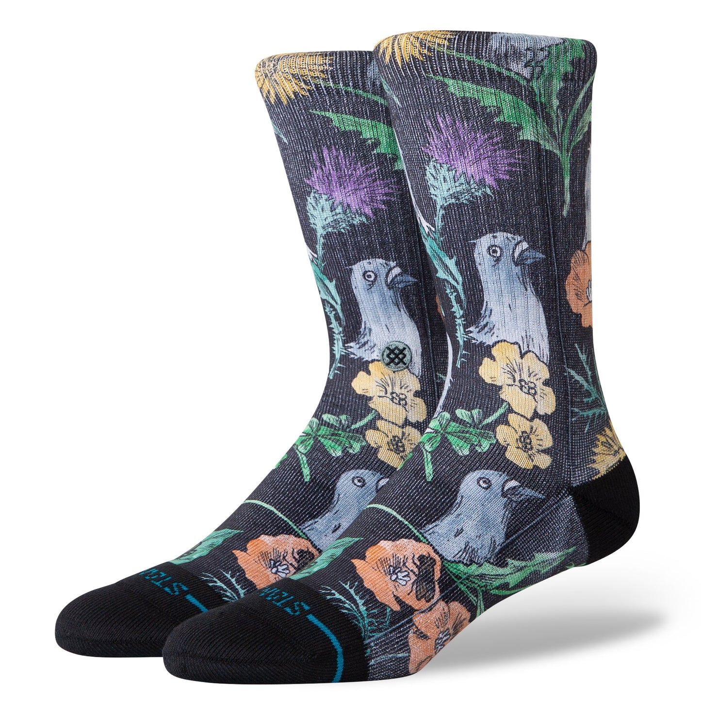 Stance Just Flocked Crew Sock Black