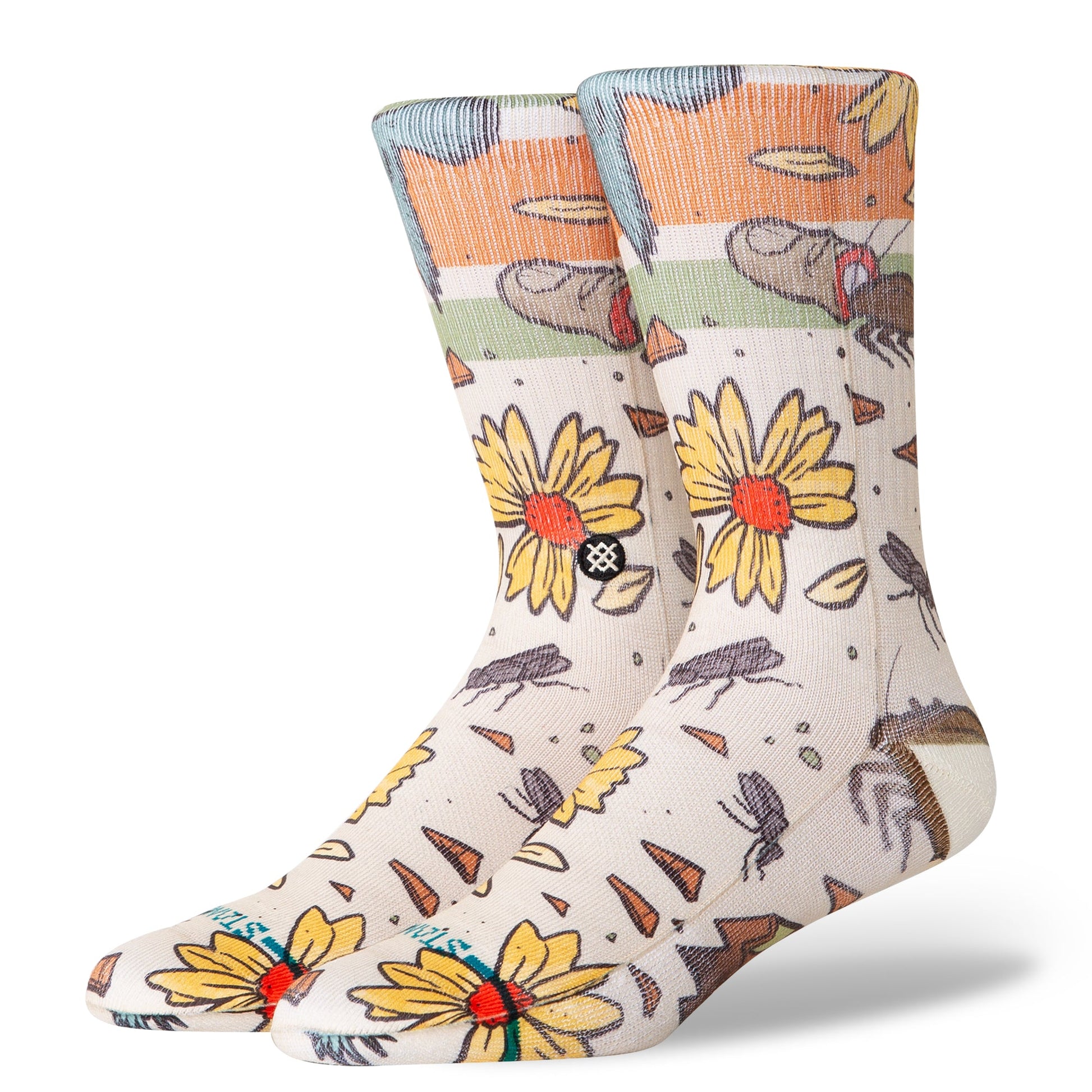 Stance Trashed Crew Sock Off White