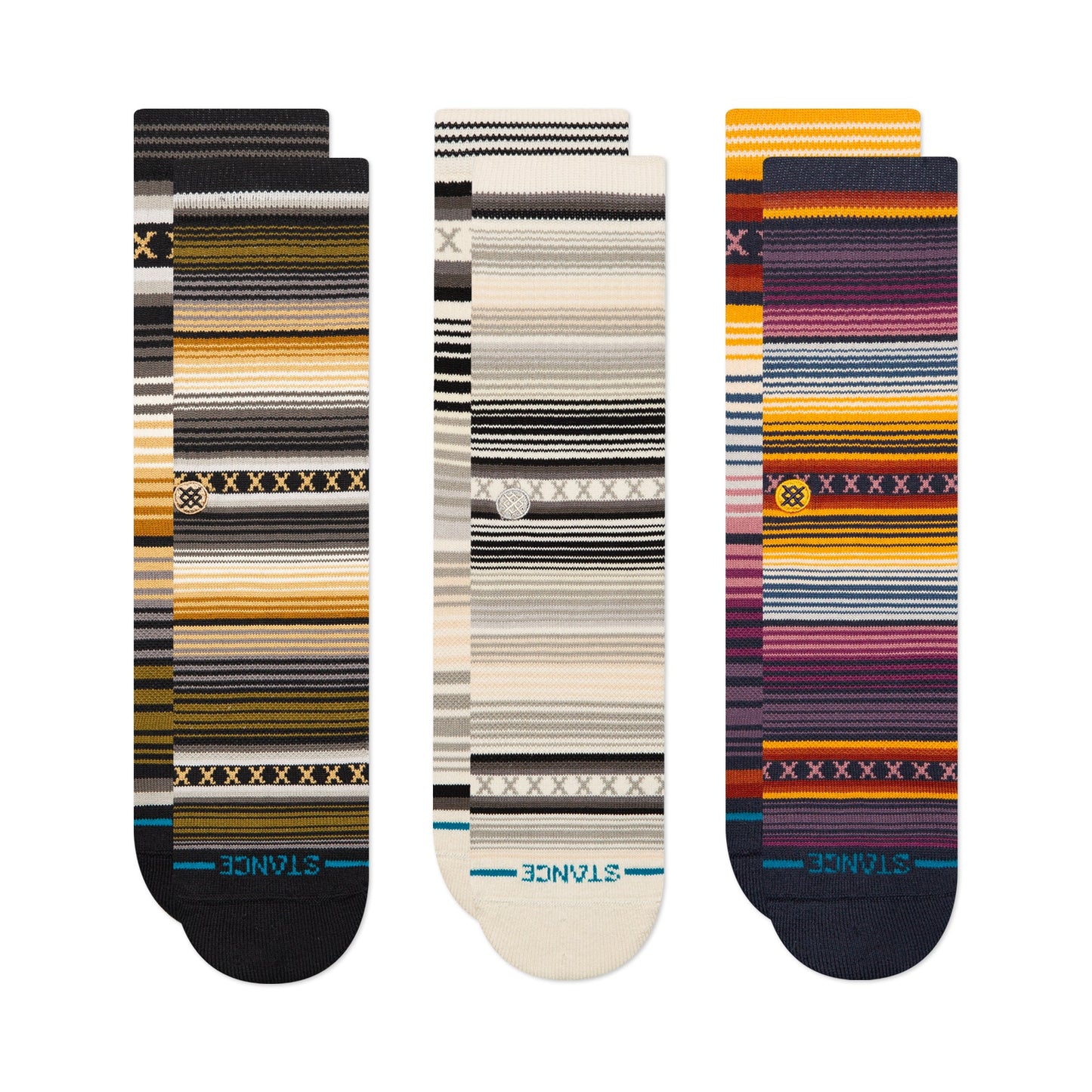 Stance Curren Crew Sock 3 Pack Forest