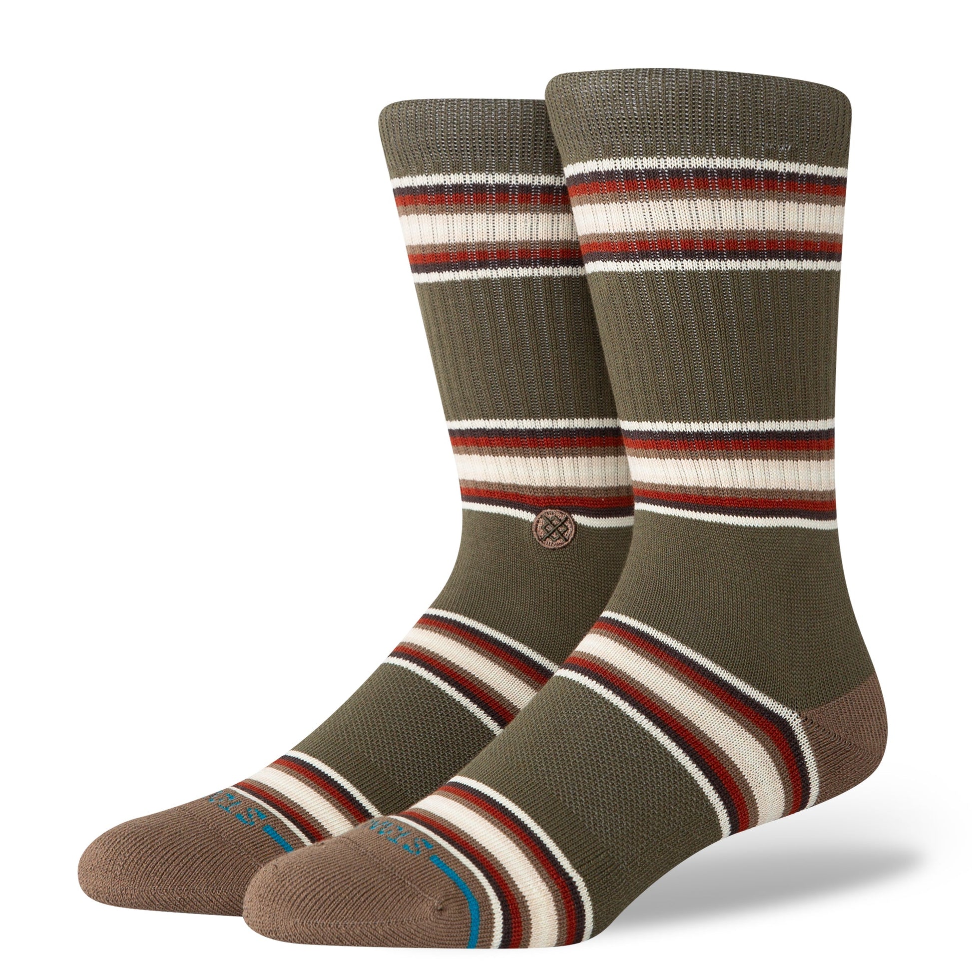 Stance Hill Top Crew Sock Dark Green