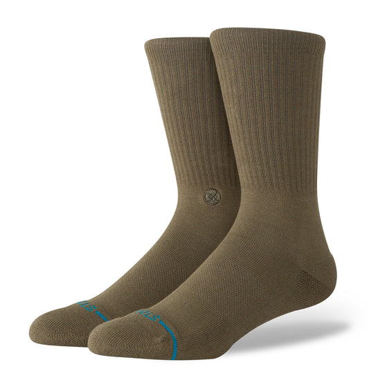 Stance Icon Organic Crew Sock Dark Green