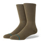Stance Icon Organic Crew Sock Dark Green
