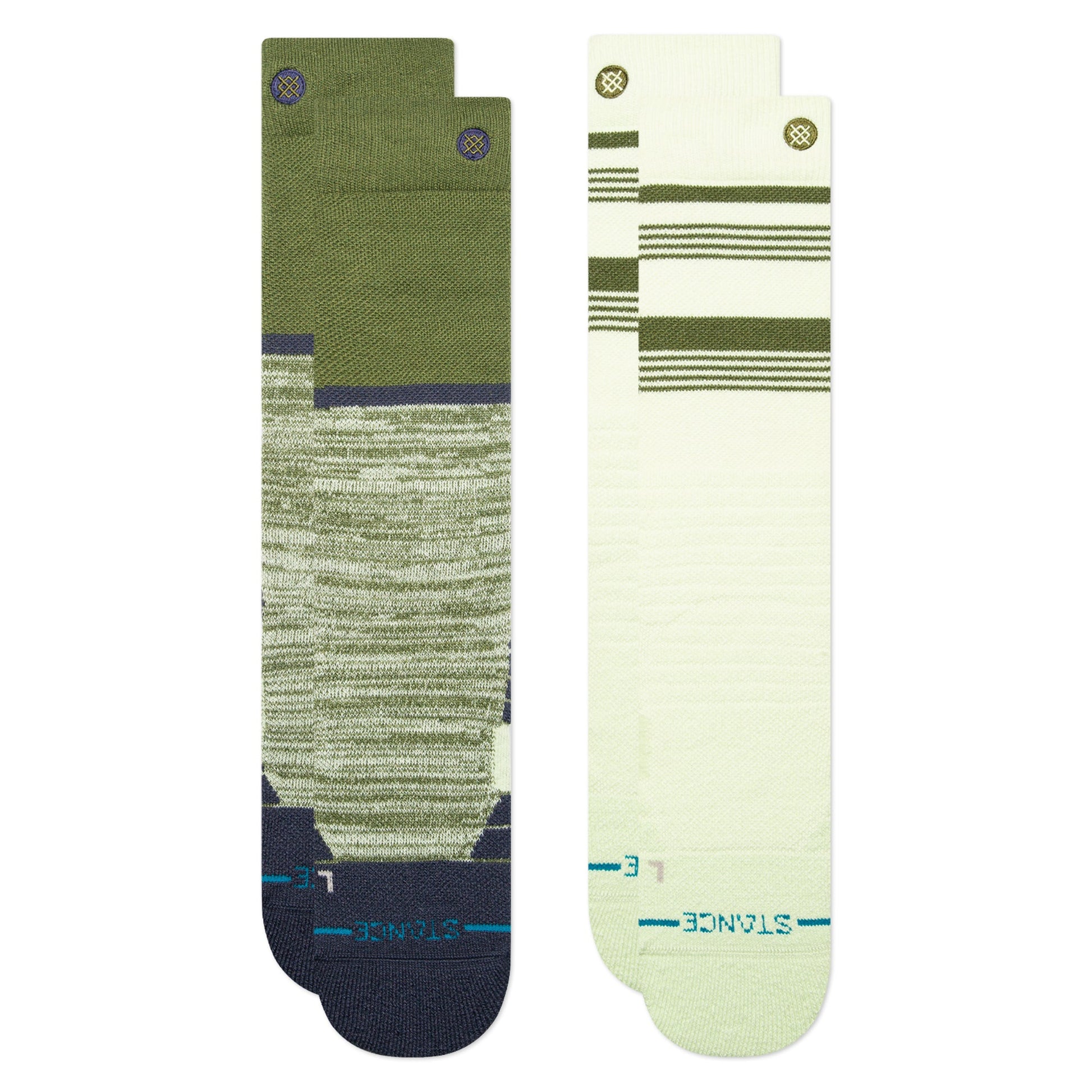 Stance Backside Mid Poly Snow Sock 2 Pack Green