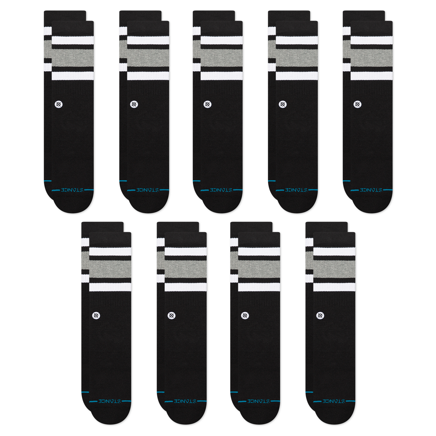 Stance Lifestyle Boyd Crew Sock 9 Pack Black