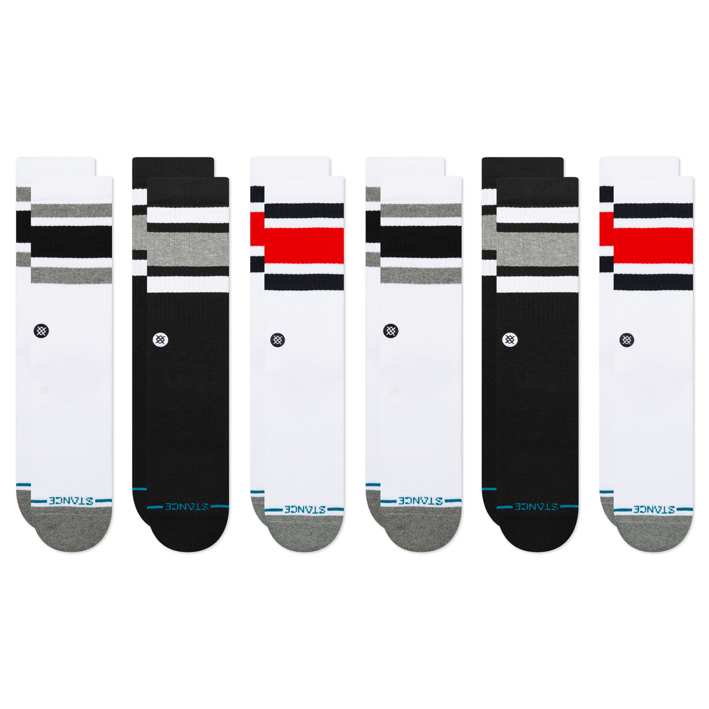 Stance Lifestyle Boyd Crew Sock 6 Pack Multi