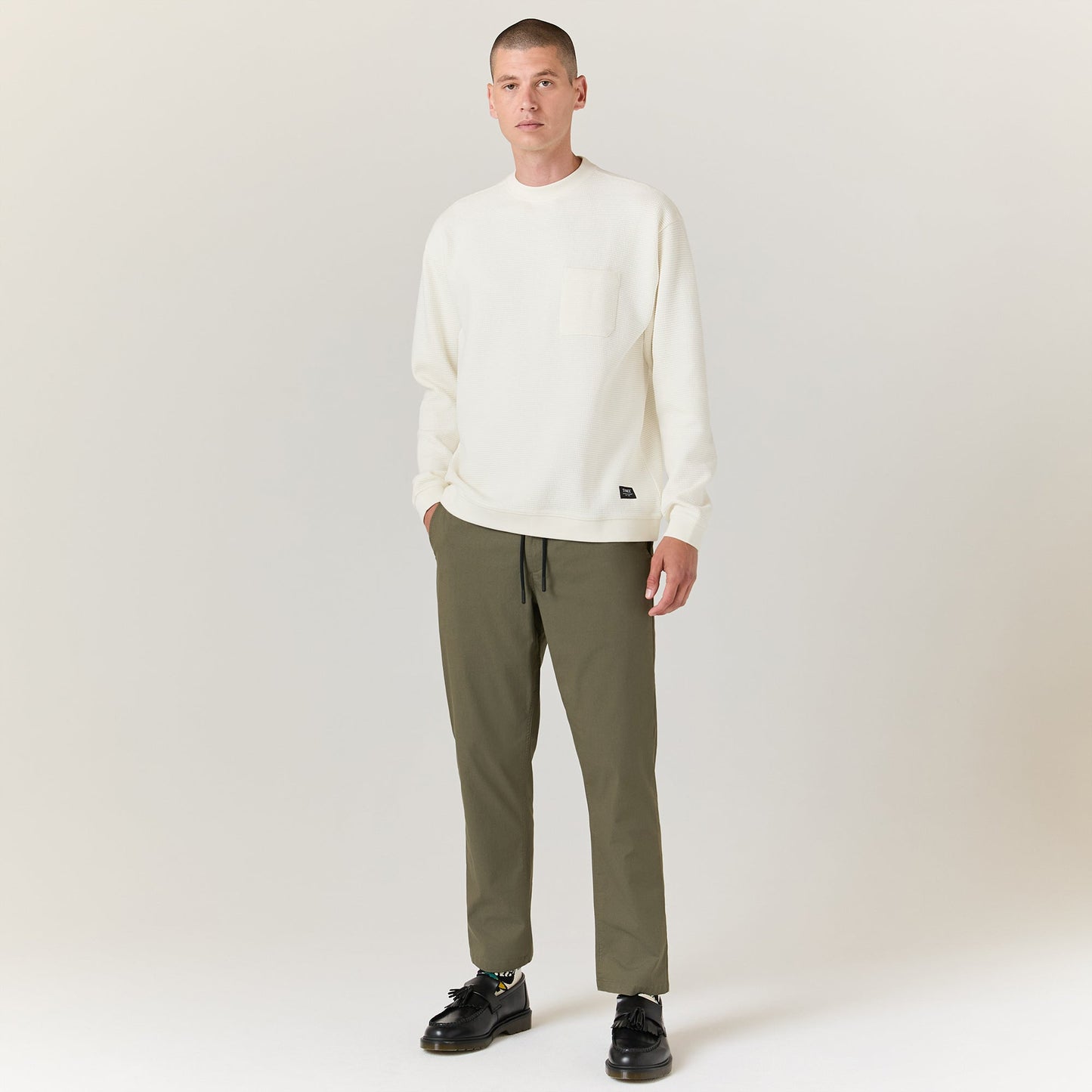 Stance Waffle Crewneck Knit Canvas |model