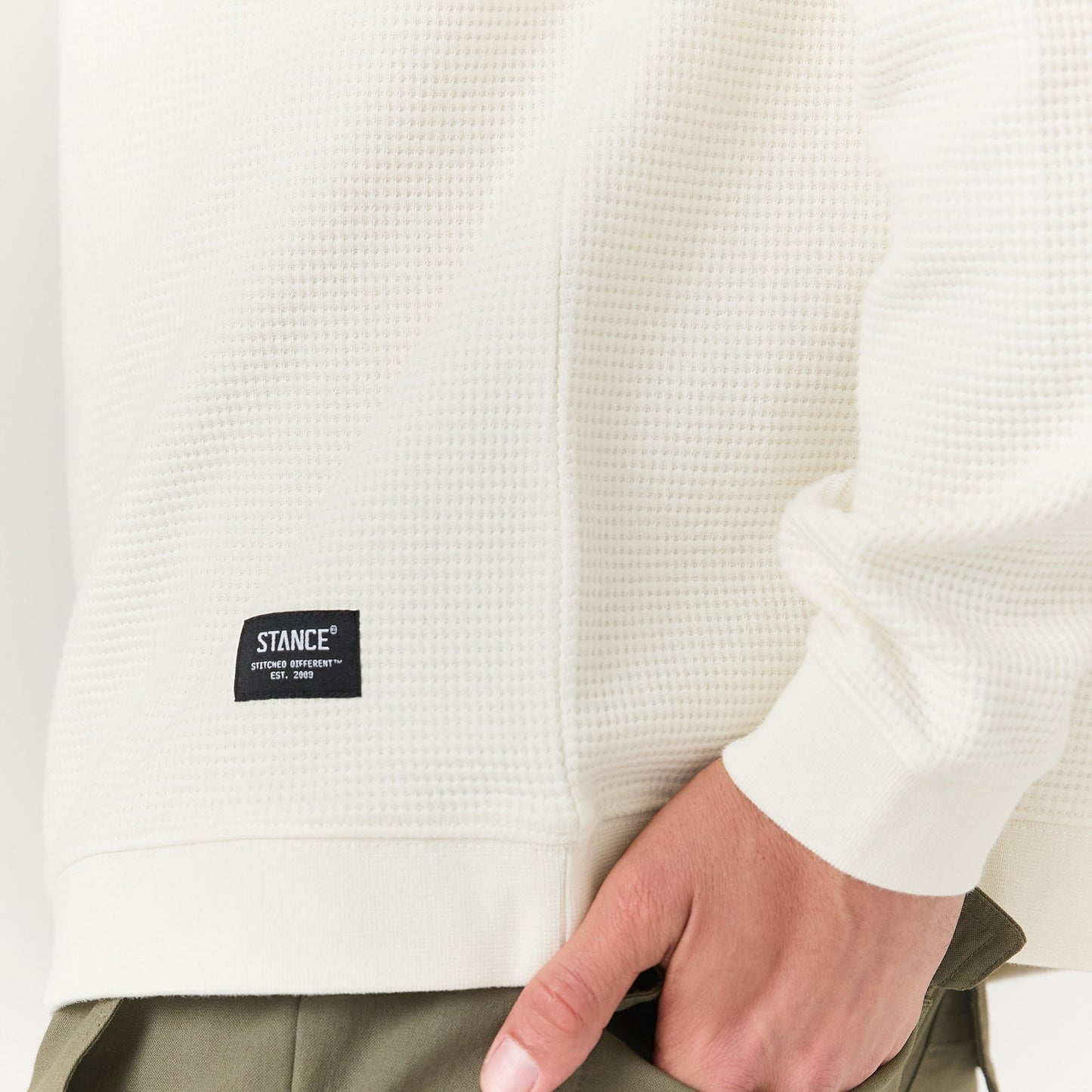 Stance Waffle Crewneck Knit Canvas |model