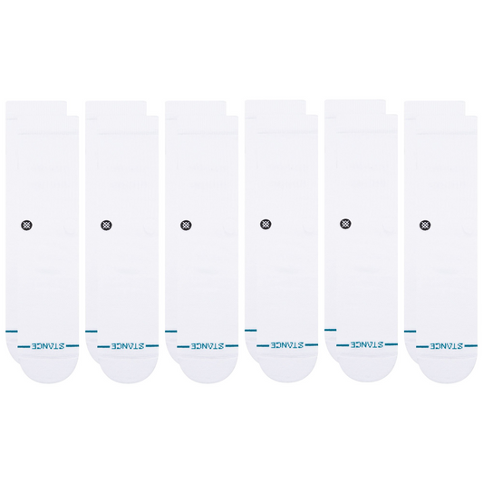 Stance Icon Crew Sock 6 Pack White