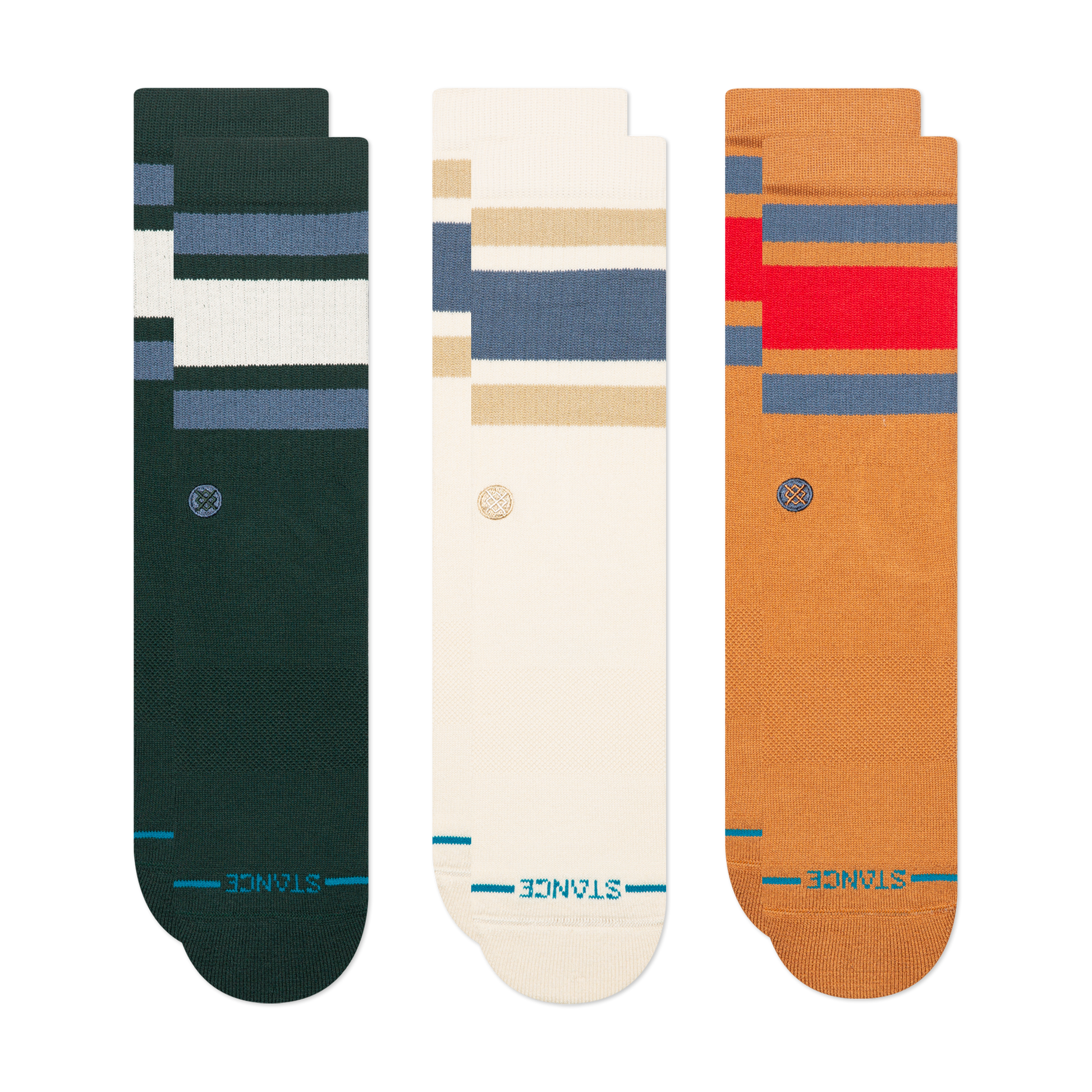 Stance Lifestyle Boyd Crew Sock 3 Pack Brown