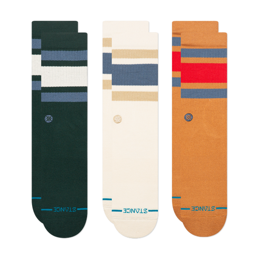 Stance Lifestyle Boyd Crew Sock 3 Pack Brown