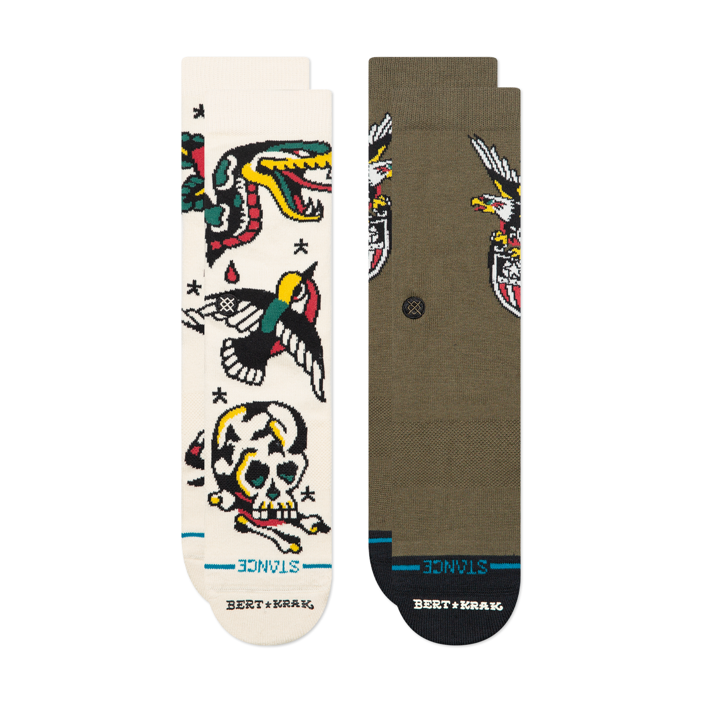 Stance Bert Krak Crew Sock 2 Pack Green