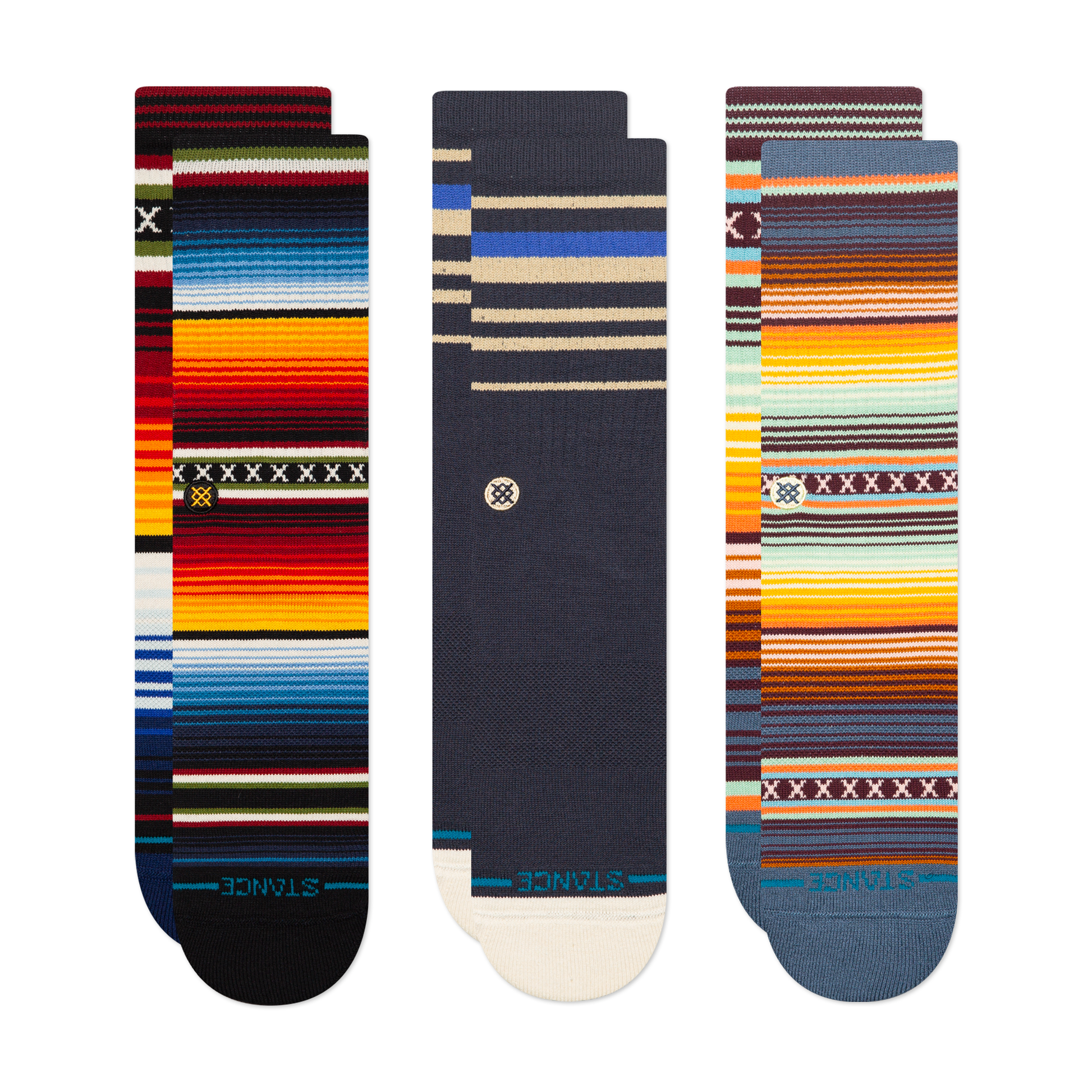 Stance Lifestyle Curren Crew Sock 3 Pack Multi