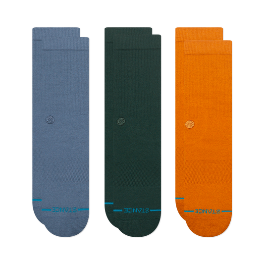 Stance Lifestyle Icon Crew Sock 3 Pack Blue