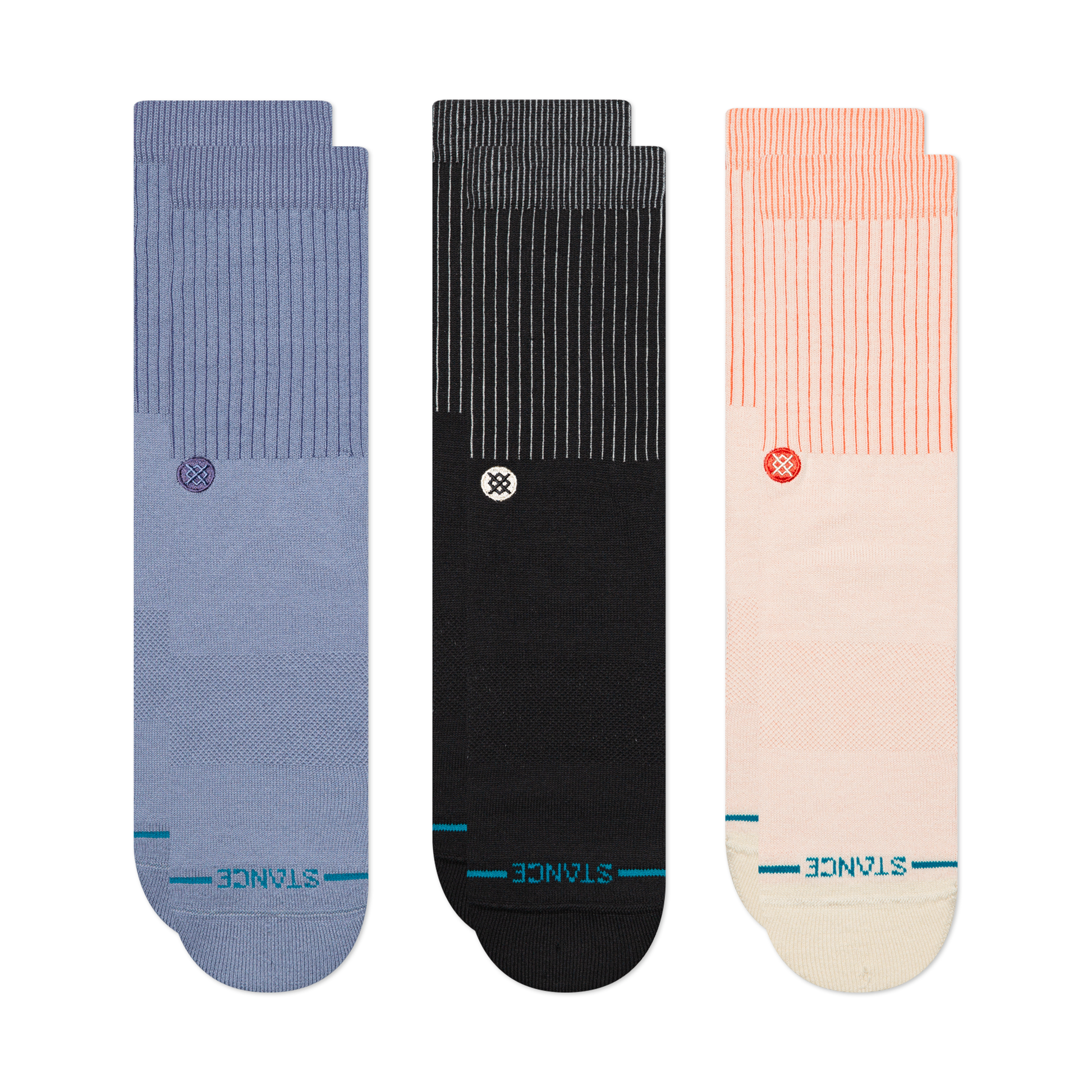 Stance Lifestyle Icon Pop Crew Sock 3 Pack Multi