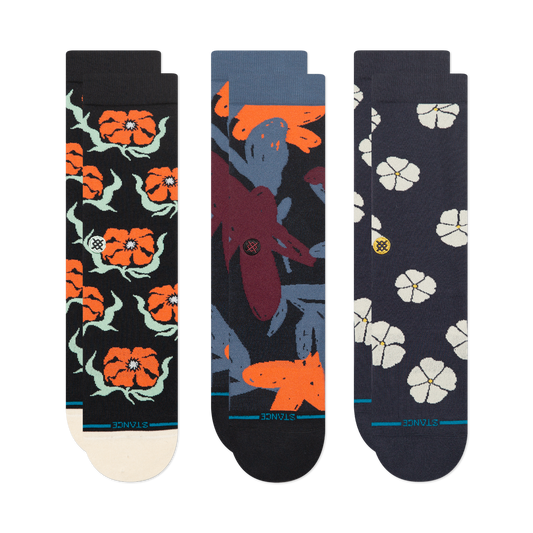 Stance Lifestyle Floral Crew Sock 3 Pack Multi