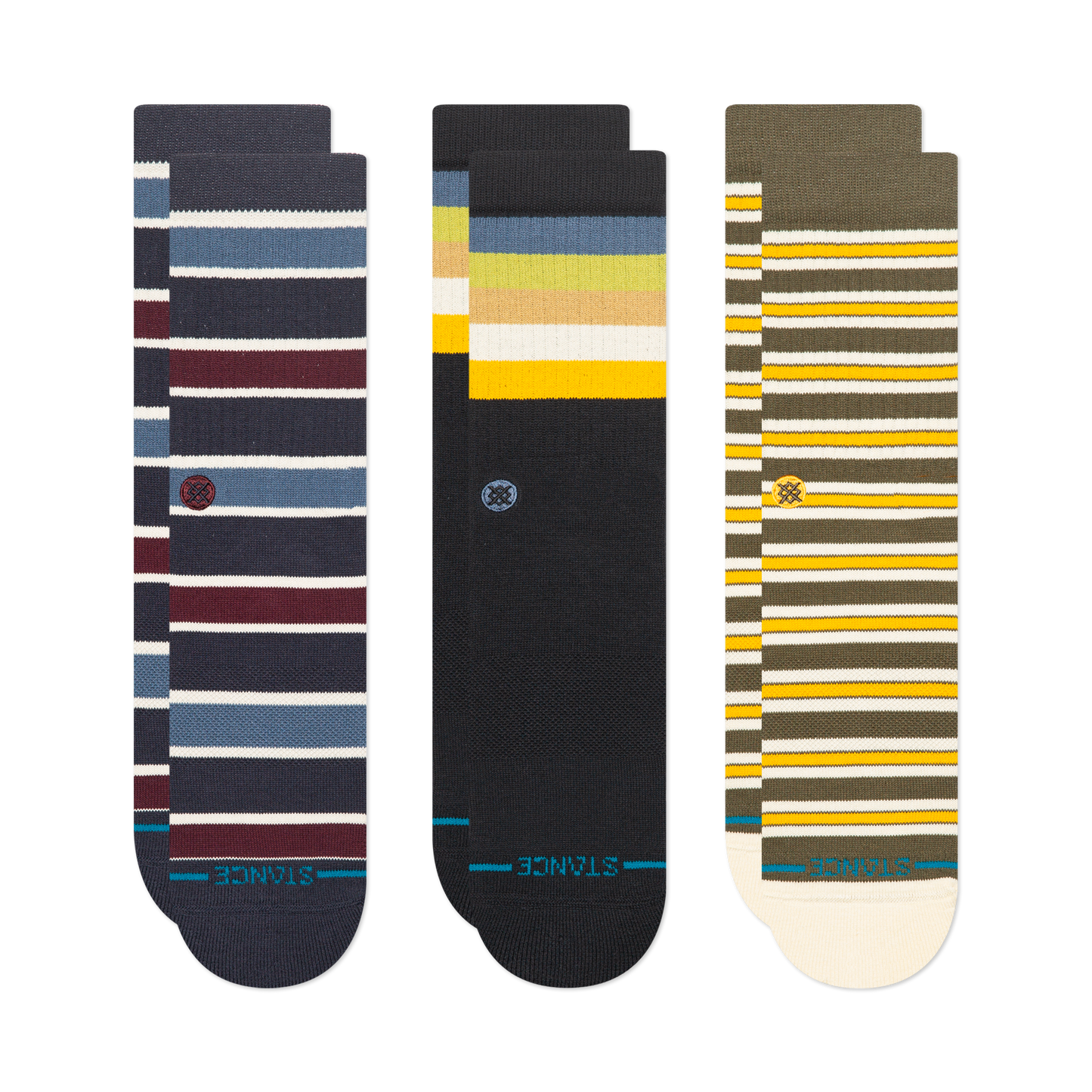 Stance Lifestyle Striped Crew Sock 3 Pack Multi