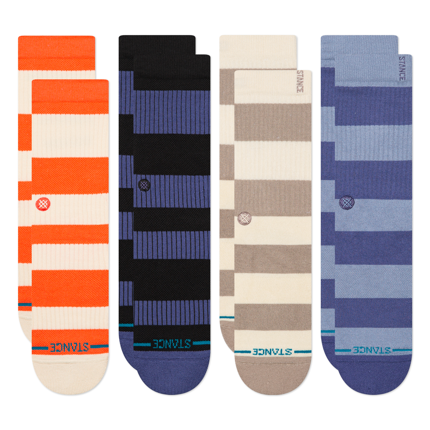 Stance Lifestyle Stacked Up &amp; Fred Crew Sock 4 Pack Multi