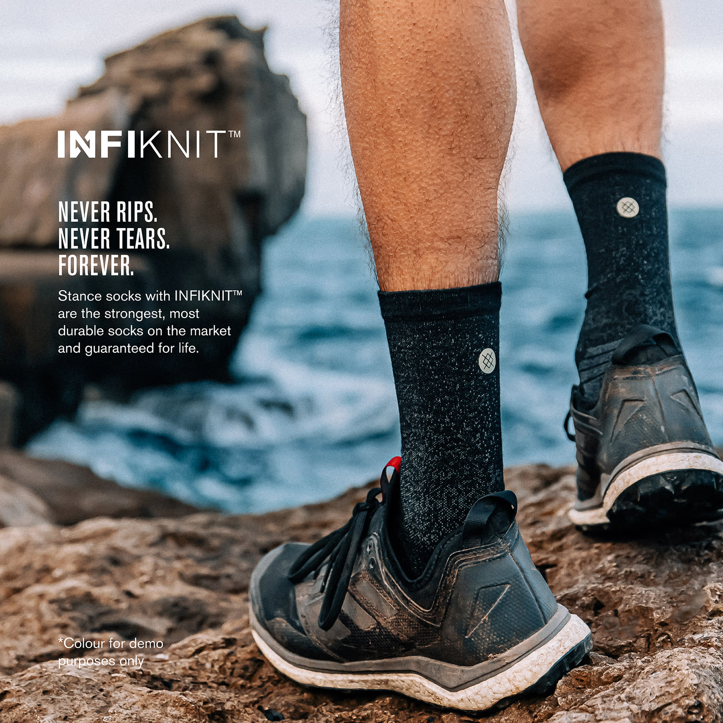 Stance Run Wool Crew Sock Black