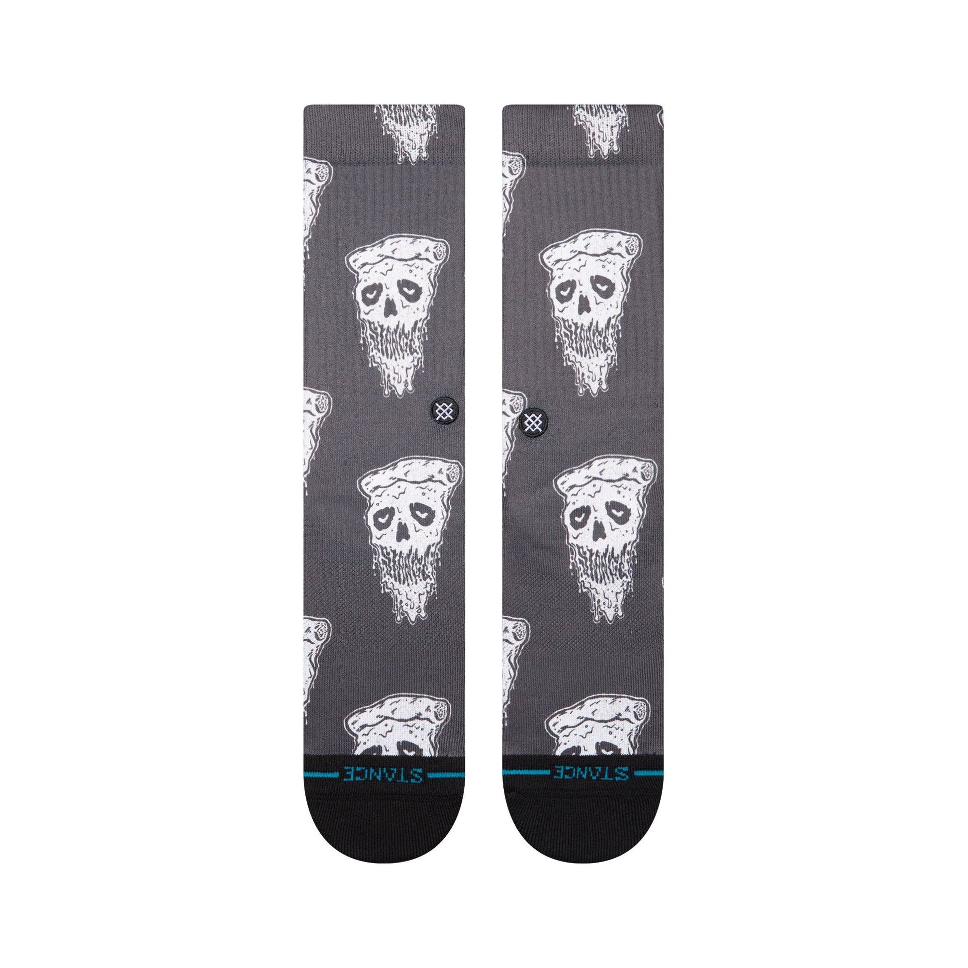 Stance Pizza Face Crew Sock White Black