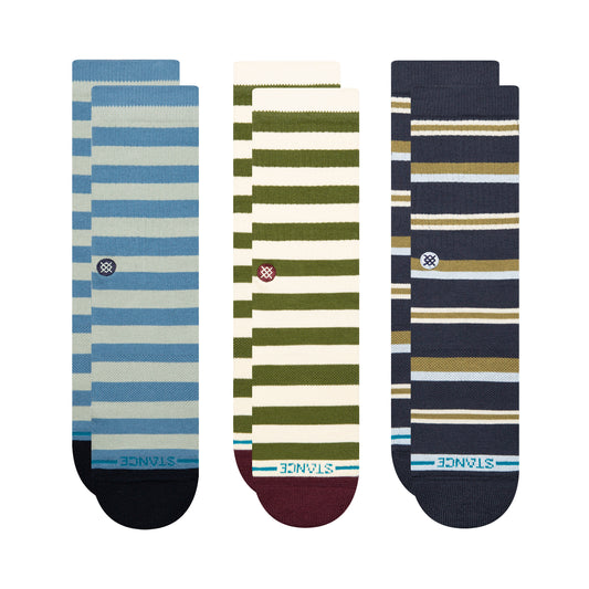 STANCE LIFESTYLE STRIPE CREW SOCK 3 PACK