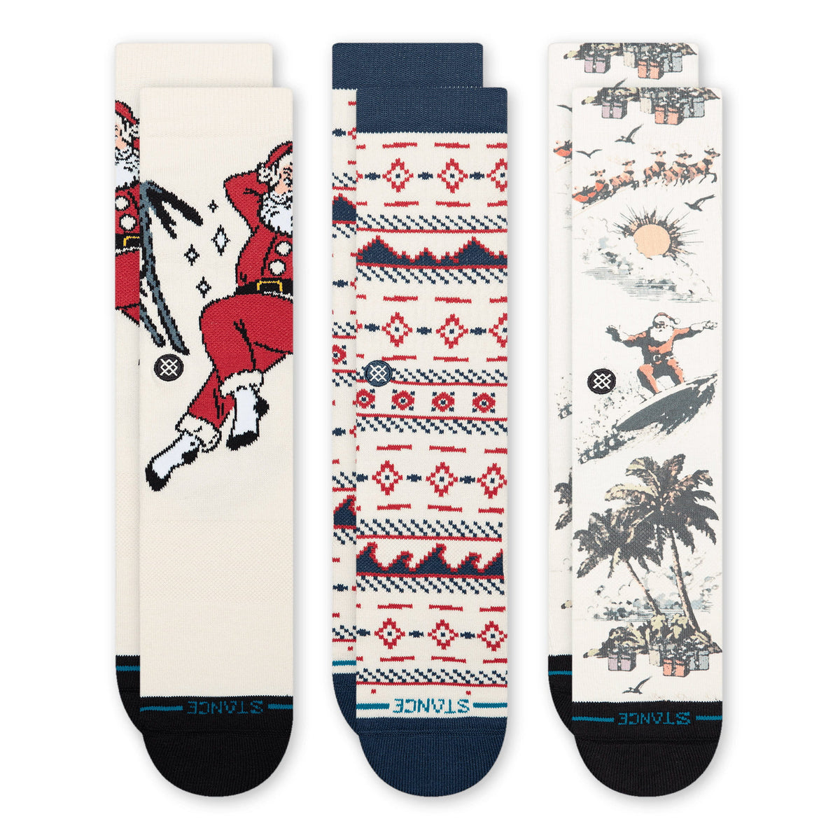 LIFESTYLE CREW SOCK SANTA 3 PACK