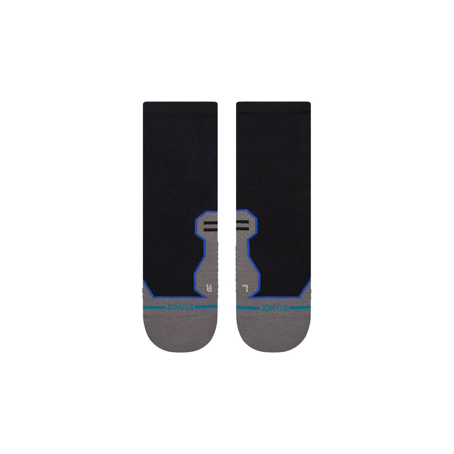 Stance Contrast Seam Light Quarter Sock Black