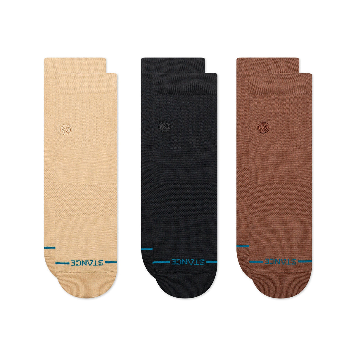 Stance | Icon Quarter Sock 3 Pack Tan