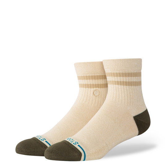 Marled Stripe Quarter Sock Ivory