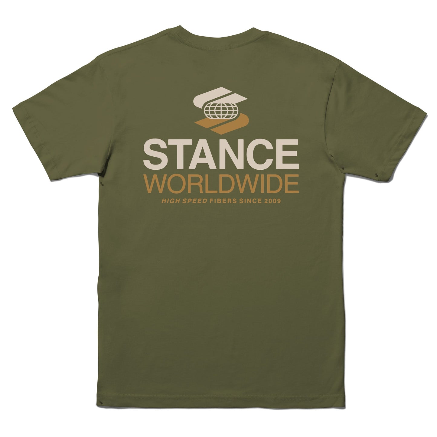 Stance Worldwide T Shirt Olive