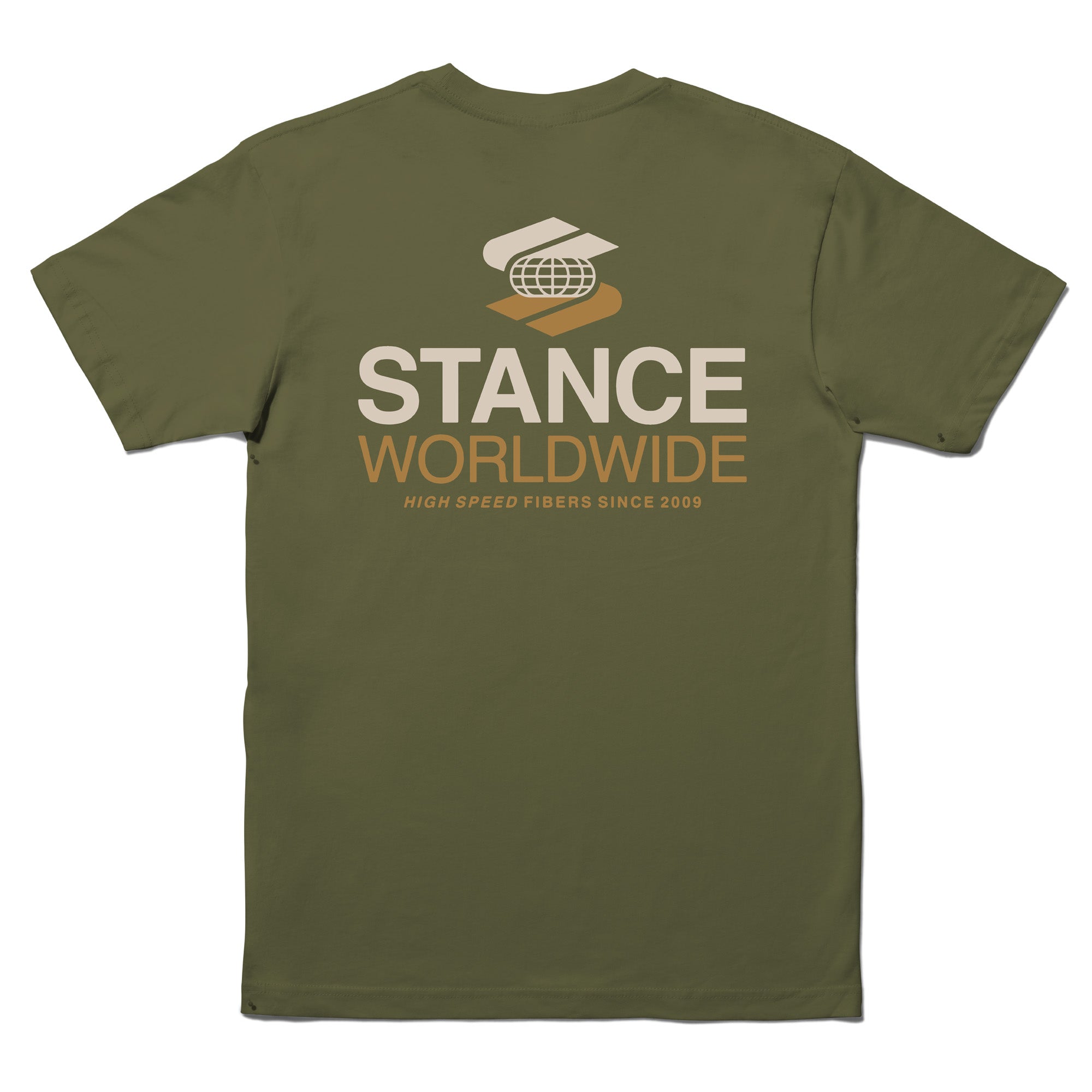 Stance Worldwide T Shirt Olive