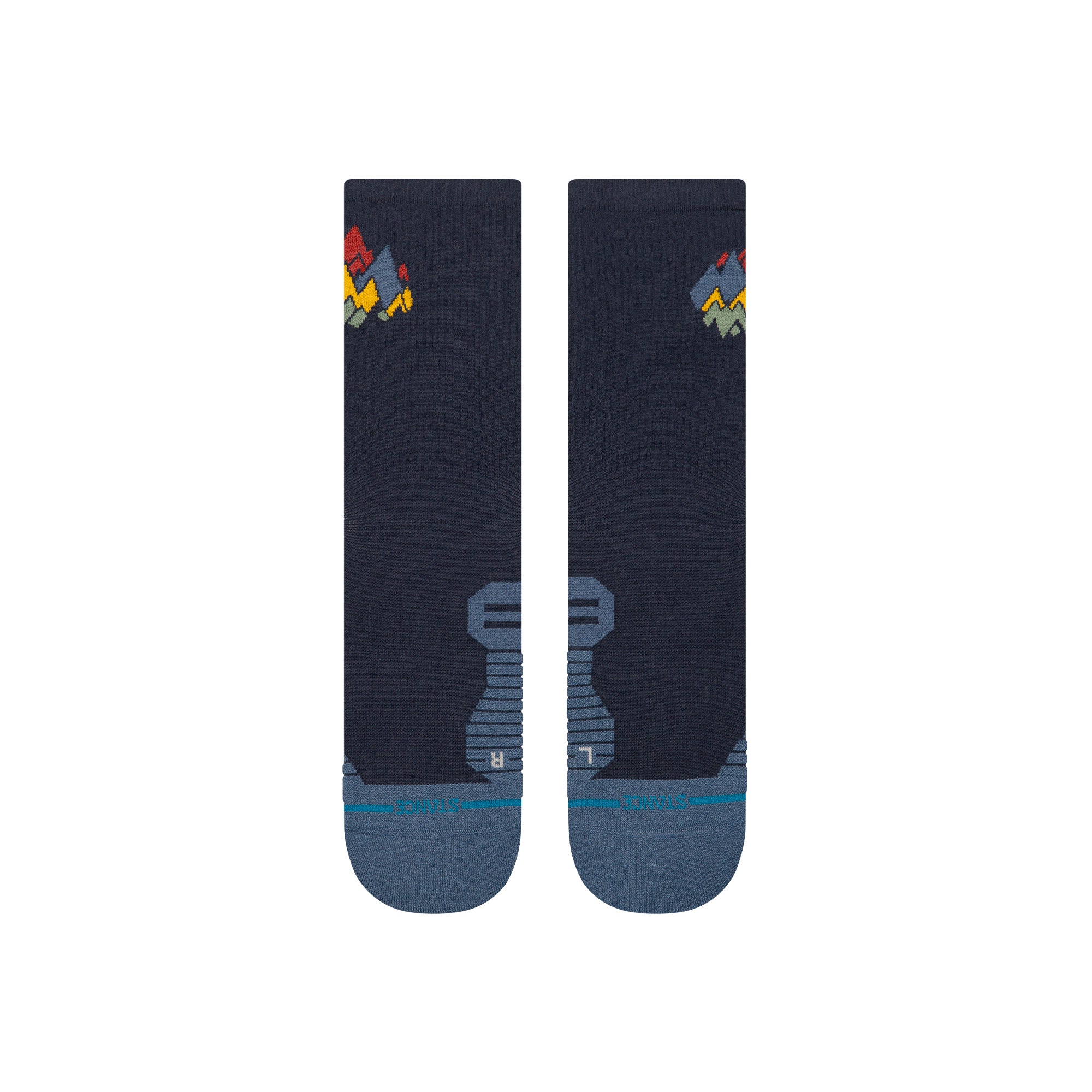 Stance Peaks Ribbed Light Crew Sock Navy