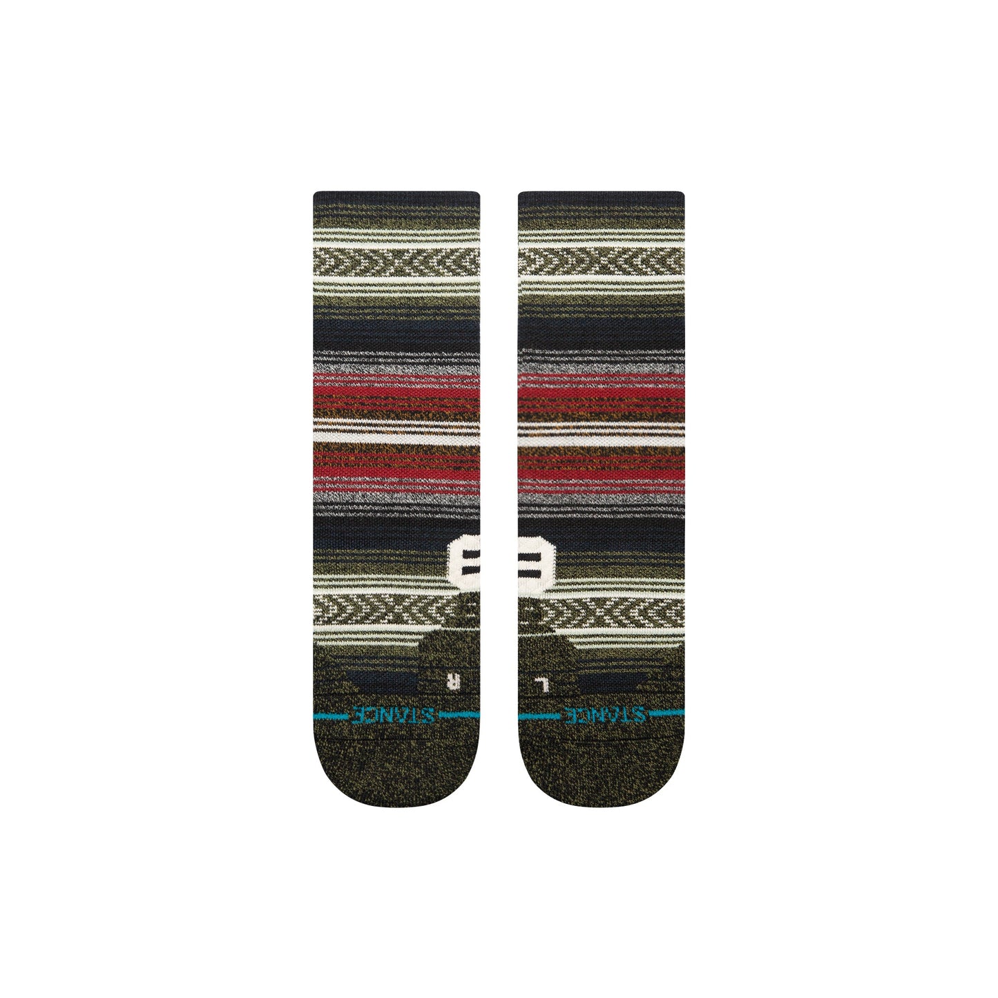 Stance Mid Wool Crew Sock Black Red