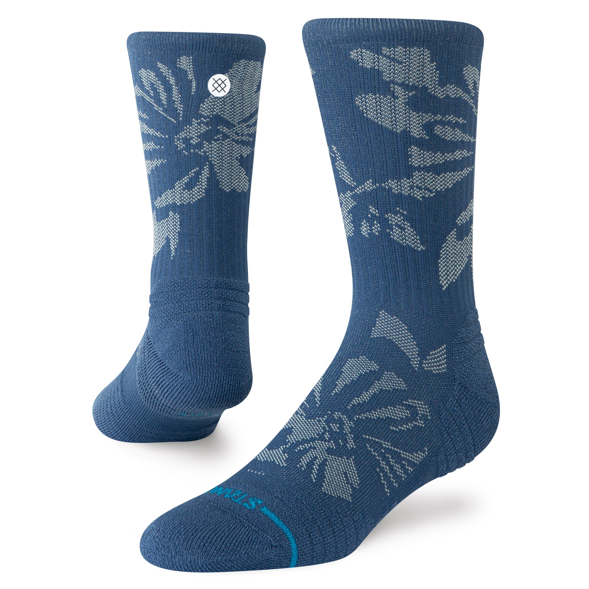 Stance Flora Scan Mid Ribbed Crew Sock Deep Teal