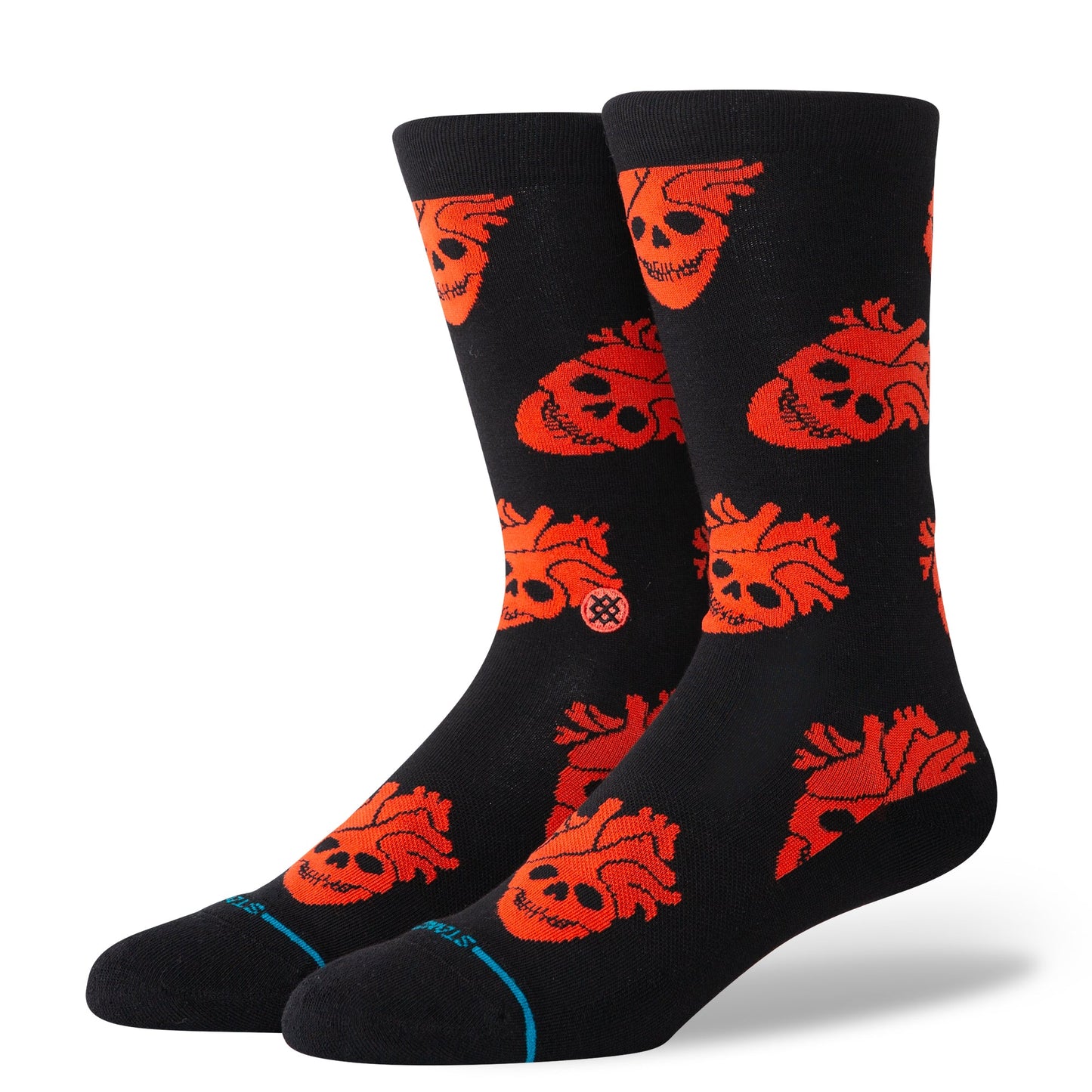 Stance Fallin In Skull Crew Sock Black