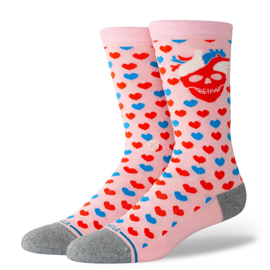 Stance Hearted Crew Sock Pink