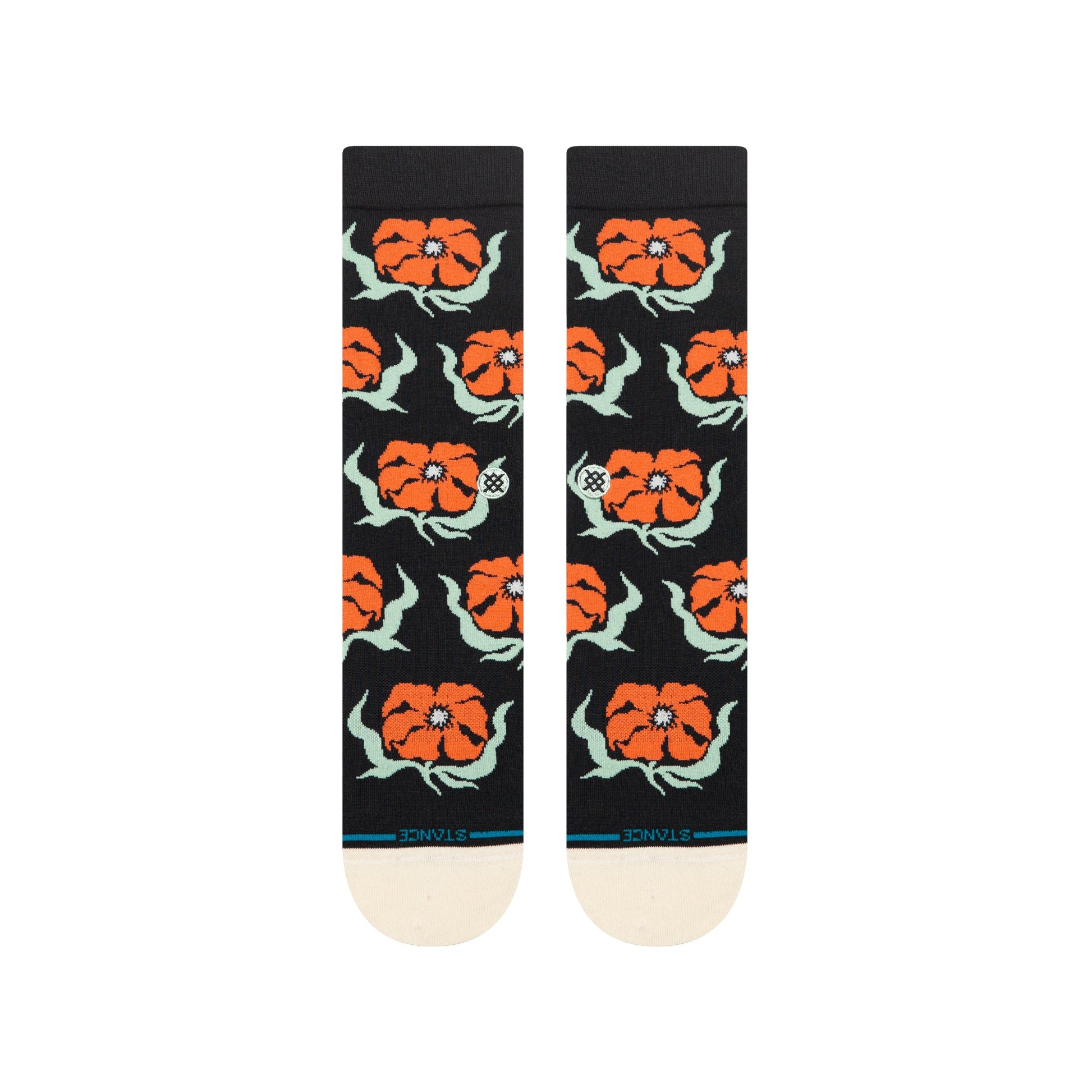 Broadcast Floral Crew Sock Black