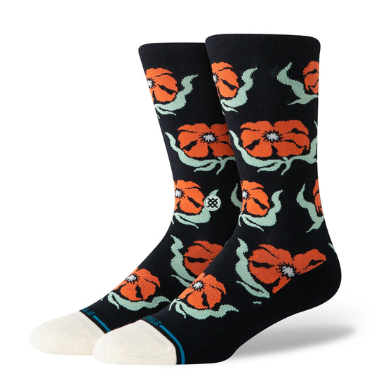 Broadcast Floral Crew Sock Black