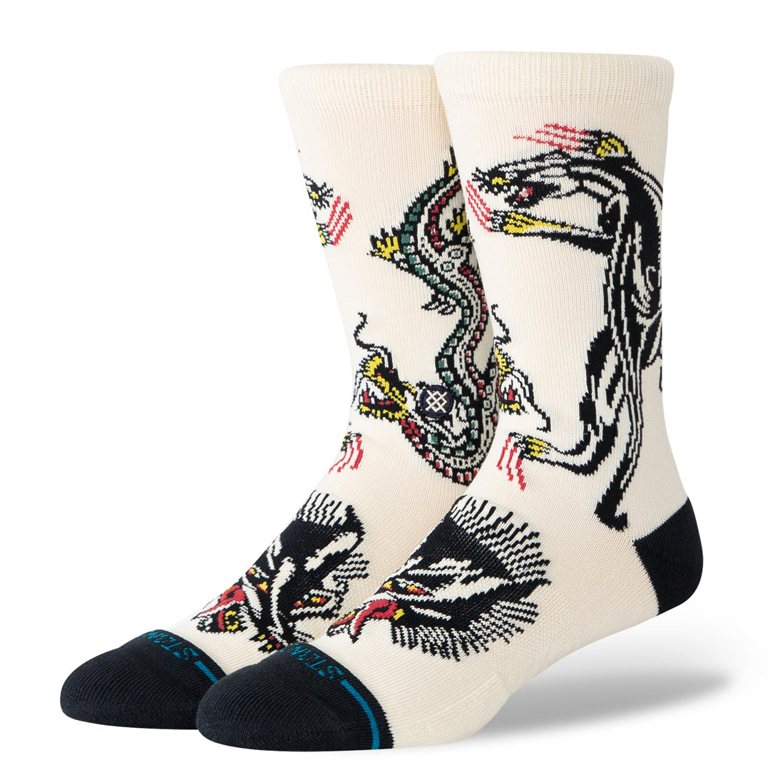 Stance Battle Crew Sock Cream