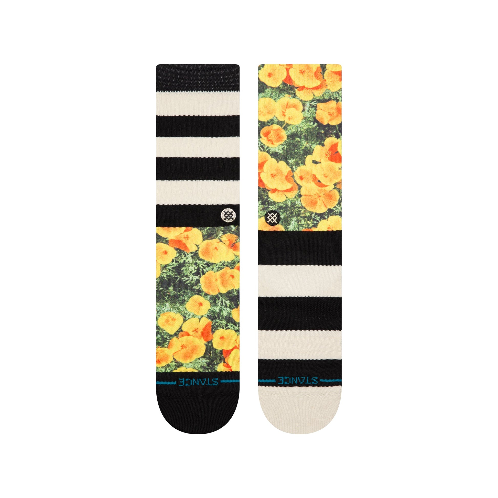 Stance Very Poppin Crew Sock Black White