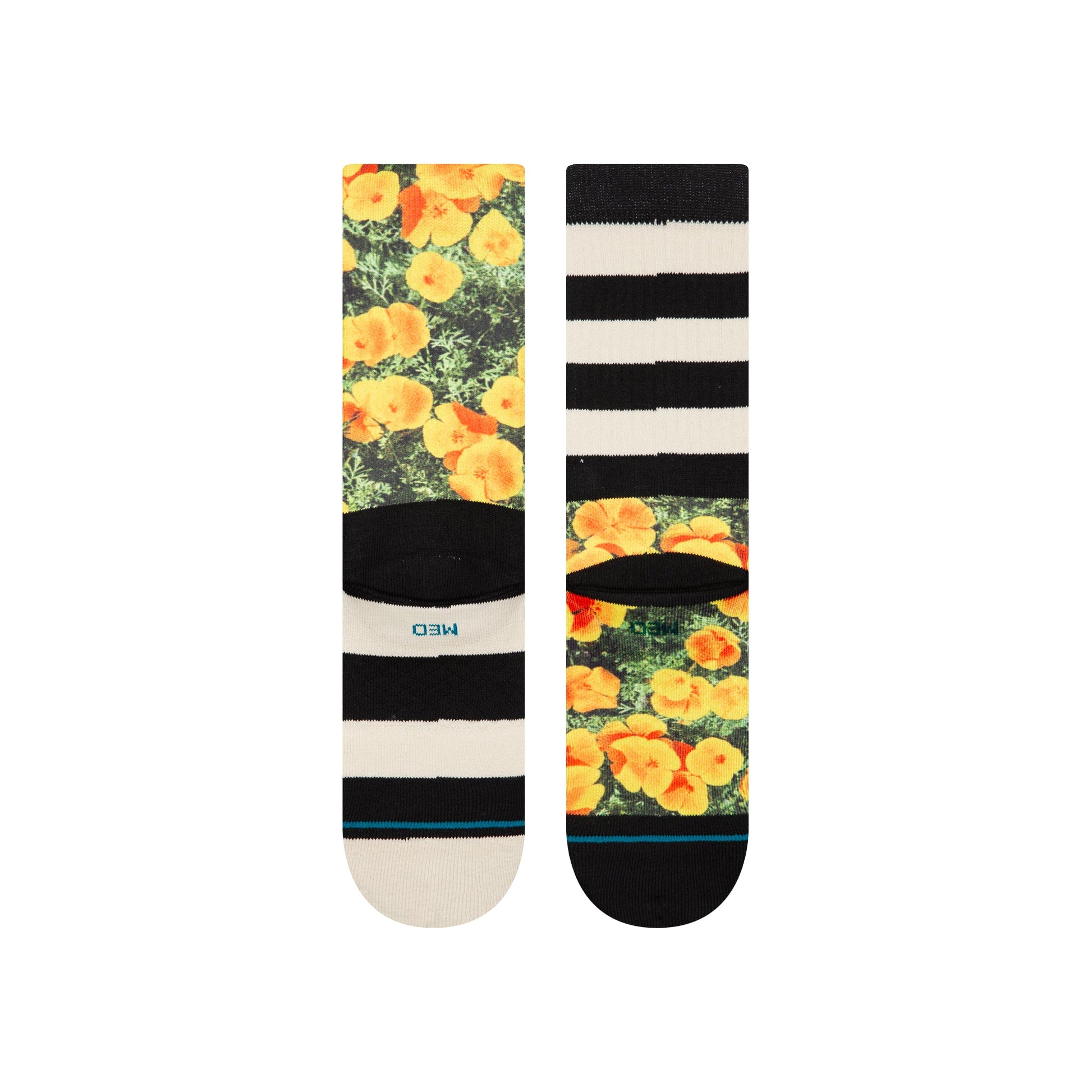 Stance Very Poppin Crew Sock Black White