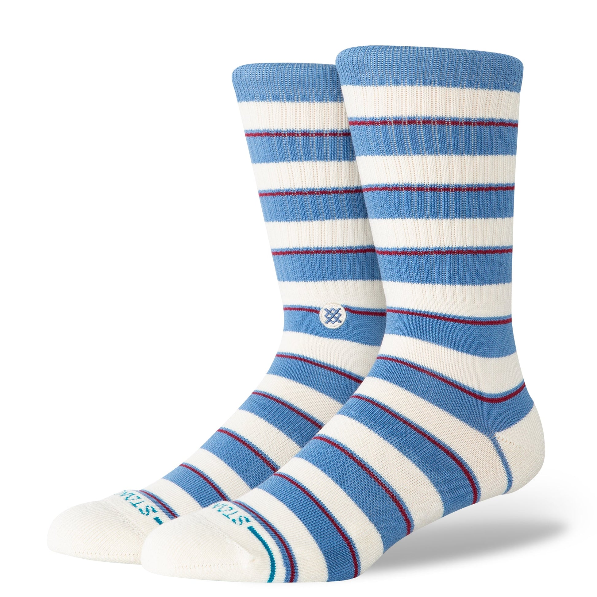 Stance Striped It Crew Sock Capri Blue