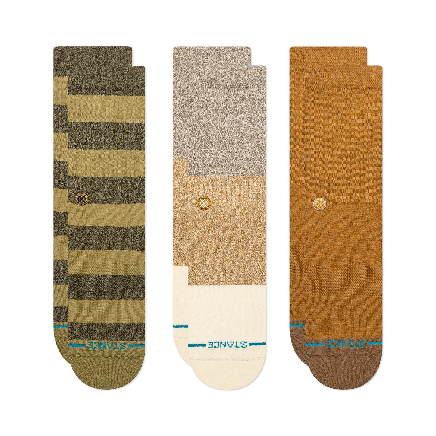 Stance Cubical Crew Sock 3 Pack Chive